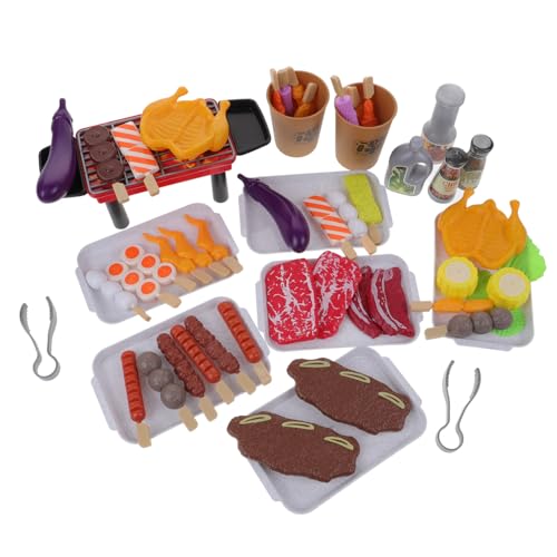 minkissy 1 Satz Spielset für Teiliges BBQ Grillspielzeug mit Realistischem Design für Fantasievolles Rollenspiel Geeignet für Mädchen Fördert Handwerkliche Fähigkeiten und Koordination von minkissy