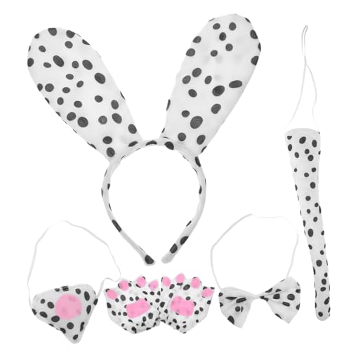 minkissy 1 Satz Spotted Hundestirnband -set Foto -requisiten Hundeelement-stirnband Hundekostüm-set Ohren Stirnband Hundekostüm Cosplay-zubehör Eisendraht von minkissy