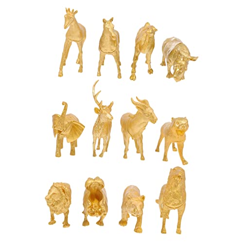 minkissy 1 Satz Teiliges Goldene Tiermodelle für Miniatur Waldtiere Dekoration Figuren für Lernspielzeug und Tischgestaltung von minkissy