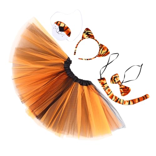 minkissy 1 Satz Tiger Kostüm Set für Teiliges Set mit Tutu Rock Stirnband Nase für Karneval Halloween Partys Kreatives Tierkostüm Zubehör minkissy 1 Satz Tiger Kostüm Set für Teiliges Set mit Tutu Rock Stirnband Nase für Karneval Halloween Partys Kreatives Tierkostüm Zubehör von minkissy