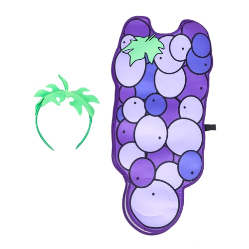 minkissy 1 Satz Traubenkleidung Halloween-kostüm Für Hoch Cosplay-dekorationen Obststirnband Cosplay-party-kostüm Trauben-stirnband Violett Polyester (polyester) von minkissy