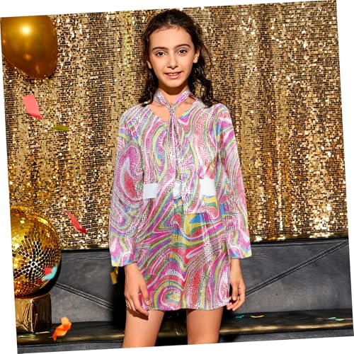 minkissy 1 Satz Vintage Disco Kleid für Mädchen mit Kopfbedeckung Retro Langarm Kostüm für Karneval Cosplay Bühnenauftritte für Partys und Festivals minkissy 1 Satz Vintage Disco Kleid für Mädchen mit Kopfbedeckung Retro Langarm Kostüm für Karneval Cosplay Bühnenauftritte für Partys und Festivals von minkissy
