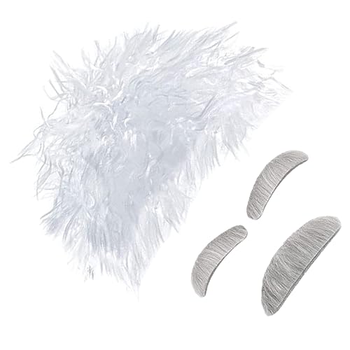 minkissy 1 Satz Wissenschaftler Kostüm Zubehör Weiße Perücke mit Augenbrauen für Cosplay Halloween Themenpartys Ergänzung für Verrückte Professoren Outfits minkissy 1 Satz Wissenschaftler Kostüm Zubehör Weiße Perücke mit Augenbrauen für Cosplay Halloween Themenpartys Ergänzung für Verrückte Professoren Outfits von minkissy