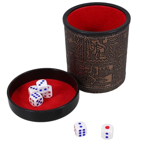 minkissy 1 Satz Würfelbecher mit Würfeln und Basis Leiser Würfelbecher aus Leder für Partys Ktv und Zuhause Kompakt Leicht und Einfach zu Bedienen Spielzubehör für Brettspiele und minkissy 1 Satz Würfelbecher mit Würfeln und Basis Leiser Würfelbecher aus Leder für Partys Ktv und Zuhause Kompakt Leicht und Einfach zu Bedienen Spielzubehör für Brettspiele und von minkissy