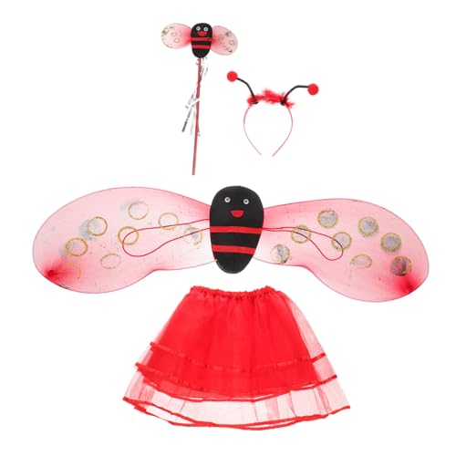 minkissy 1 Set Marienkäfer-kostüm Für Kinder, Marienkäferflügel, Stirnband Und Tutu-rock, Feenstab Für Halloween, Cosplay, Party, Verkleidung, Bühnenkostüm minkissy 1 Set Marienkäfer-kostüm Für Kinder, Marienkäferflügel, Stirnband Und Tutu-rock, Feenstab Für Halloween, Cosplay, Party, Verkleidung, Bühnenkostüm von minkissy