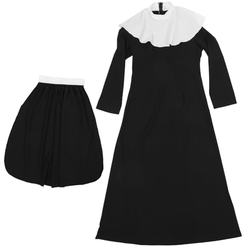 minkissy 1 Set Nonnenkleidung Nonnen Erwachsene Meilen Halloween Plus Habit Frau Kleid Für Frauen Kostüme Kleidung Nonnenkostüm Cosplay Zubehör Maskerade Spandex von minkissy