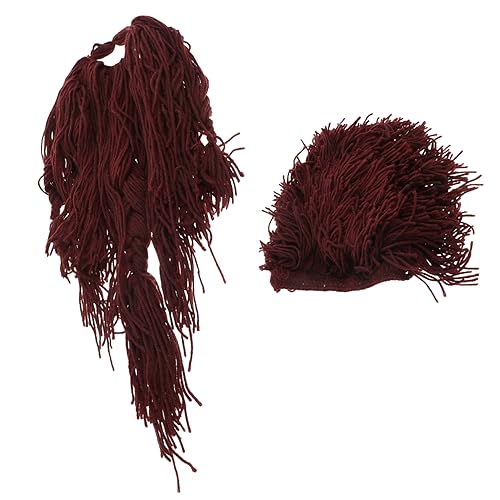 minkissy 1 Stück Bärtige Beanie Party Schnurrbart Requisiten Falsche Schnurrhaare Hut Falscher Bart Falsches Haar Herrenhüte Cosplay Bart Lustige Party Perücke Hut Falsche von minkissy