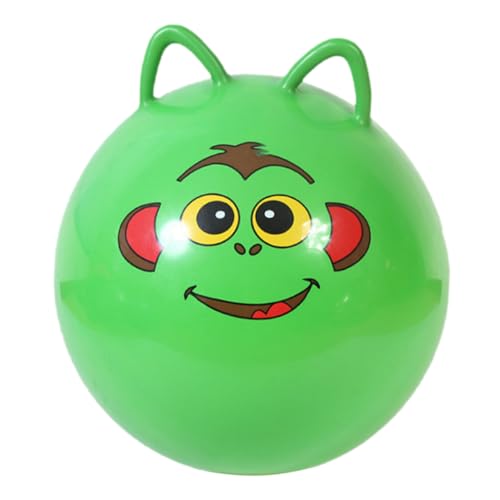 minkissy 1 Stück Bouncing Ball Aufblasbarer Fitnessball mit Cartoon Ohren und Griff Springender Ball für Geeignet für Indoor und Outdoor Spiel Fördert Balance und Zufällige Zufällige Farbe von minkissy