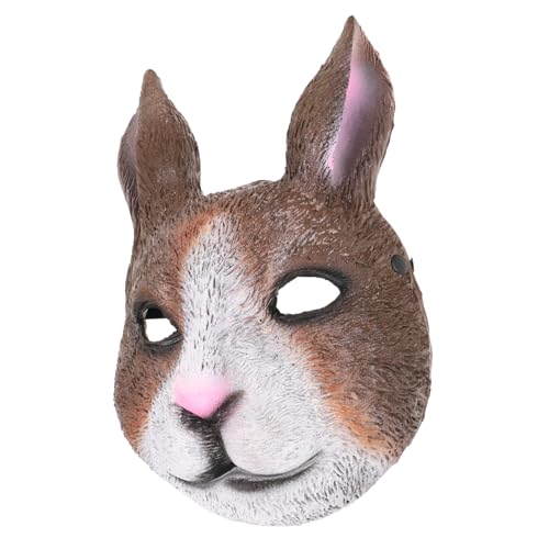 minkissy 1 Stück Hasentiermaske Maskerademaske halbe Hasenmaske Hasenkostüm für Erwachsene Hasen-Accessoires halloween masken halloweenmaske Cosplay-Kostüm-Maske Osterparty-Maske PU-Schaum von minkissy