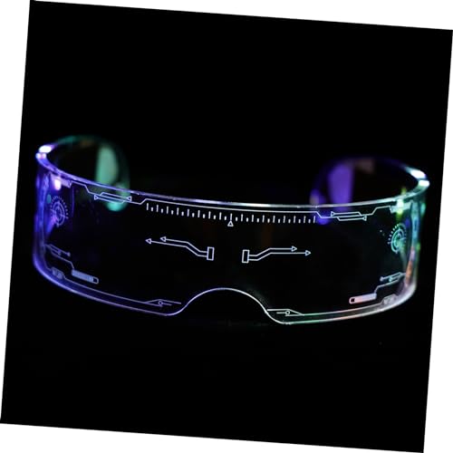 minkissy 1 Stück LED Luminous Partybrille Leuchtende Eyewear für Halloween Tanzpartys Festivals Komfortabel Einfach für Kreative Auffällige Gestaltung für Unvergessliche Erlebnisse von minkissy