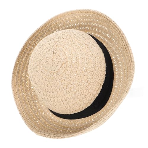minkissy 1 Stück Mini Strohhut für Puppen Handgefertigte Accessoires für Bastelprojekte Beige für DIY Dekorationen und Puppenhaus Zubehör Sommerhut für Kreative Feiern von minkissy