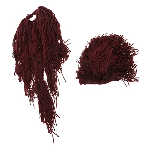 minkissy 1 Stück bärtige Mütze gefälschte Schnurrbartmütze Party-Schnurrbart-Requisiten Cosplay-Bart Halloween Costume Halloween Kleidung lustiger Kunsthaarhut Perücke Abdeckung Garn Coffee von minkissy