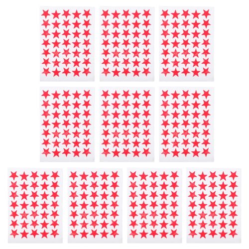minkissy 10 Blatt Belohnungssterne Aufkleber für Rote Fünfzackige Sticker Sicher und Dekorativ für Schule Zuhause und Bastelprojekte minkissy 10 Blatt Belohnungssterne Aufkleber für Rote Fünfzackige Sticker Sicher und Dekorativ für Schule Zuhause und Bastelprojekte von minkissy