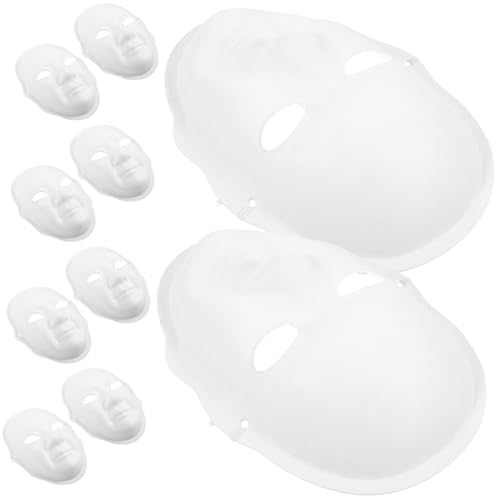 minkissy 10 DIY Malbare Gesichtsmaske für Jungen Leere Vollmaske für Cosplay und Rollenspiele Bastelbedarf für Kreative Projekte von minkissy