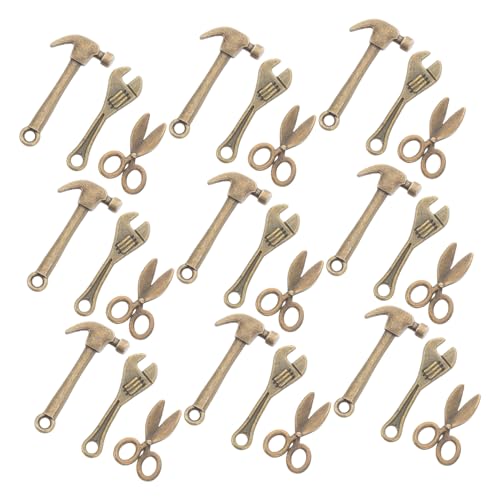 minkissy 10 Sätze Miniatur Metallwerkzeuge für Puppenhaus Realistische Miniatur Zange Schraubenschlüssel Hammer Stabile DIY Bastelwerkzeuge für Modellbau und Puppenhausdekoration von minkissy