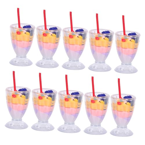 minkissy 10 Stück Blaubeereismodell Mini Cakes Toy Puppenhaus-Winkeleis winzige Eisfiguren realistische winzige Dessertmodelle Mini -Essen für Handwerk Tiny Dessertspielspielzeug Plastik von minkissy