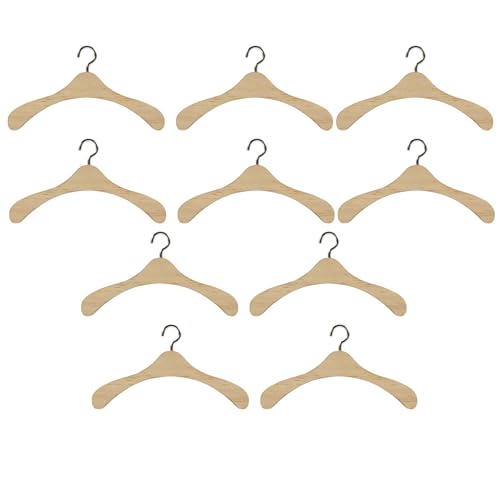 minkissy 10 Stück Holz Kleiderbügel für Puppen Vintage Puppenhaus Kleidung Aufhänger für Puppenkleidung Platzsparend und Ordentlich von minkissy