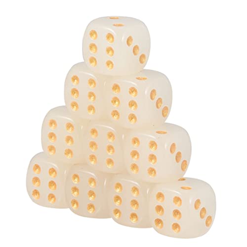 minkissy 10 Stück Leuchtende Rundkante Würfel für Ktv Bar Nachtglow Dice Elegantes Design für Spiele Partys und Unterhaltungen von minkissy