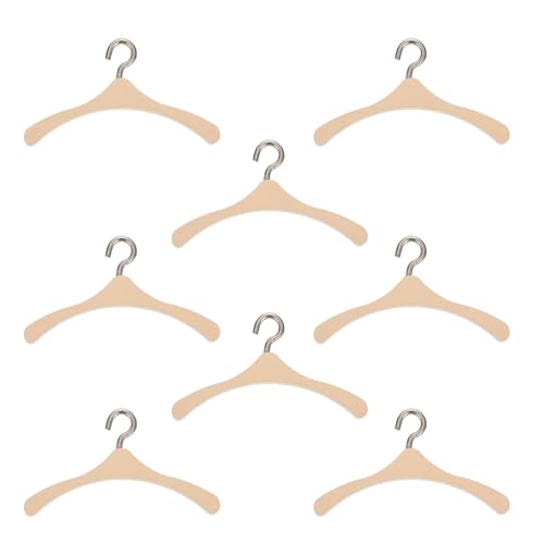 minkissy 10 Stück Mini Holz Kleiderbügel für Puppen für Puppenhaus Zubehör Vielseitig Einsetzbar zur Ordentlichen Aufbewahrung von Puppenkleidung und Miniaturmöbeln von minkissy