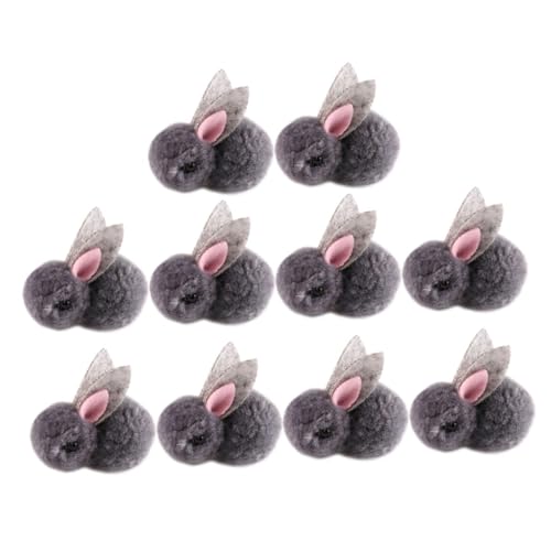 minkissy 10 Stück Mini Plüschkaninchen Niedliche DIY Bastelbedarf für Haarschmuck und Dekoration Spielzeuge für Kinderpartys und Gastgeschenke von minkissy