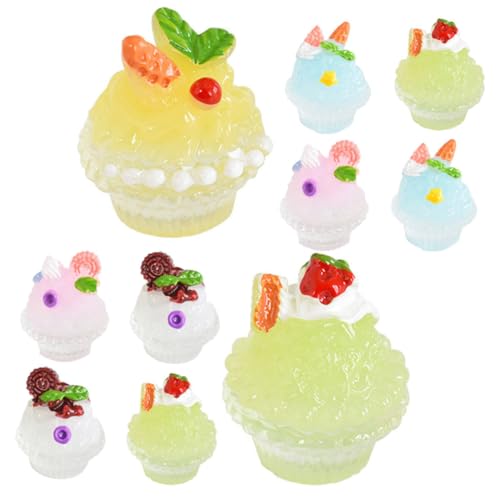 minkissy 10 Stück Miniatur Eiscreme Modell Teiliges Bunte Dessert Dekoration für Puppenhaus Perfektes Zubehör für Miniaturszenen und Fotografie Leicht und Langlebig von minkissy