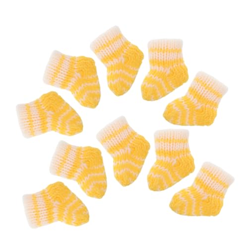 minkissy 10 Stück Miniatur Puppen Socken Set Teiliges Set aus Niedlichen Handgestrickten Socken für Puppen Dekoration für Puppenhäuser und Mikrolandschaften für DIY Puppenkleidung von minkissy