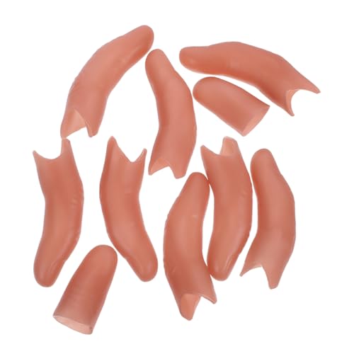 minkissy 10 Stück Realistische Fake Finger Daumenhülle aus Weichem Material für Halloween Close-up Tricks und Illusionen Vielseitige Verkleidung für Magische Effekte und Objektverschwinden von minkissy