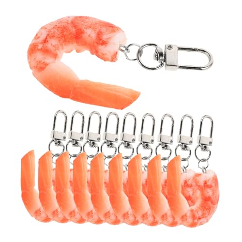 minkissy 10 Stück Taschen Simulierte Garnelen Gekochter Hängende Ornament Charms Und Taschenimitation Simulation Realistischer Lebensmittel Frauen Schlüssel Lustige von minkissy