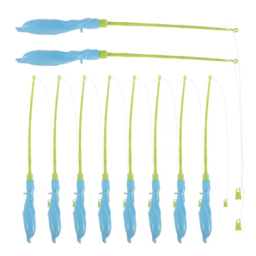 minkissy 10 Stück Teiliges Angelspielzeug Robuste Angelruten für Kindergarten und Freizeit Lernspiel Motorischen Fähigkeiten und Hand Augen Koordination von minkissy