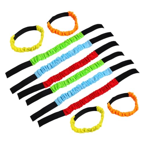 minkissy 10 Stück Teiliges Dreibeinlauf Bänder Elastische Robuste Legged Race Bands in Farben Dehnbar und Hautfreundlich für Teamspiele und Teambuilding Aktivitäten bei Kindern und von minkissy