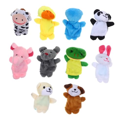minkissy 10 Stück Teiliges Fingerpuppen aus Weichem Plüsch Niedliche Kleine Tierfiguren für Kreative Rollenspiele von Sprache und Sozialer Entwicklung als Eltern Junge Mädchen von minkissy