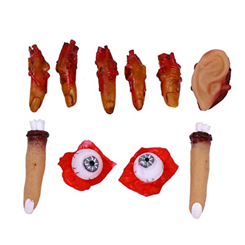minkissy 10 Stück Teiliges Gruselige Halloween Requisiten Blutige Schaurige Deko für Horror Partys mit Abgetrennten Fingern Augen und Ohren Spooky Dekoration für Ihr Zuhause von minkissy