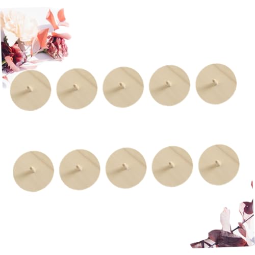 minkissy 10 Stück Teiliges Holz Bemalen DIY Gyroskop Fördert Kreativität Feinmotorik und Hand Auge koordination Naturbelassen Sicher und Pädagogisch von minkissy