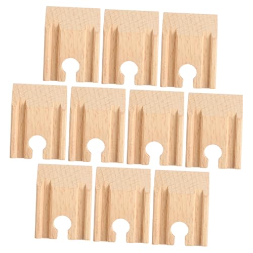 minkissy 10 Stück Teiliges Holz Schienen Geformt Stabile Holzeisenbahn Gleise für Zubehör Kinderfreundliches DIY von minkissy