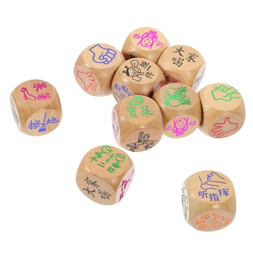 minkissy 10 Stück Teiliges Kleine Bunte Holzwürfel Langlebige Farbenfrohe Spielwürfel für Familienspiele Brettspiele Party und Ktv Vielseitige Sichere Würfel aus Hochwertigem Holz von minkissy