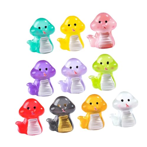 minkissy 10 Stück Teiliges Mini Resin Schlangenfiguren mit Leuchteffekt Langlebige Miniatur Deko für Schreibtisch und Auto Vielseitige Nachtlicht Dekoration zum Jahr der Schlange von minkissy