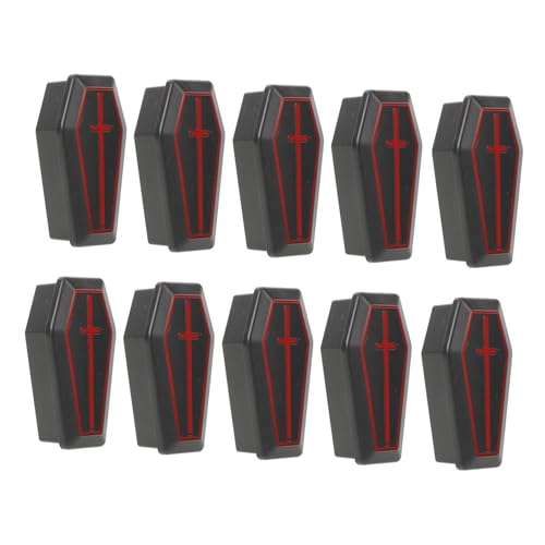 minkissy 10 Stück Teiliges Mini Sargbox Halloween Deko Realistisch Kunststoff Kleine Coffin Box Prank Requisite Gruselige Partydekoration für Horror und Festtagsatmosphäre von minkissy