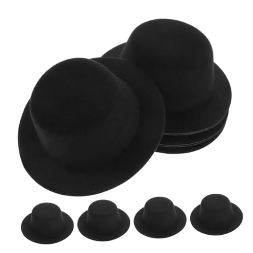 minkissy 10 Stück Teiliges Mini Top Hats aus Schwarzem Filz Vielseitige DIY Mini Hüte für Kostüme Bastelprojekte Puppen und Haustieraccessoires Einfache Verzierung für Partydekorationen von minkissy