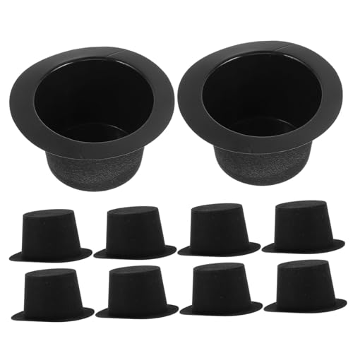 minkissy 10 Stück Teiliges Mini Weihnachts Top Hats aus Kunststoff Kleine Schwarze Magierhüte für Schneemann Deko DIY Bastelbedarf und Partyzubehör für Festliche Weihnachtsdekoration von minkissy