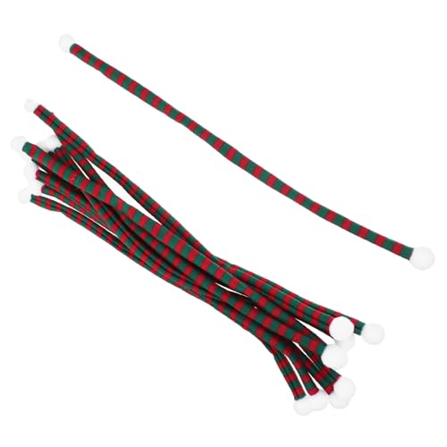 minkissy 10 Stück Teiliges Mini-weihnachtsschal- Gestreifte Rote-grüne Halstücher Vielseitige DIY-Dekoration für Puppen Weinflaschen Kleine Geschenkartikel Festliche Weihnachtsaccessoires von minkissy