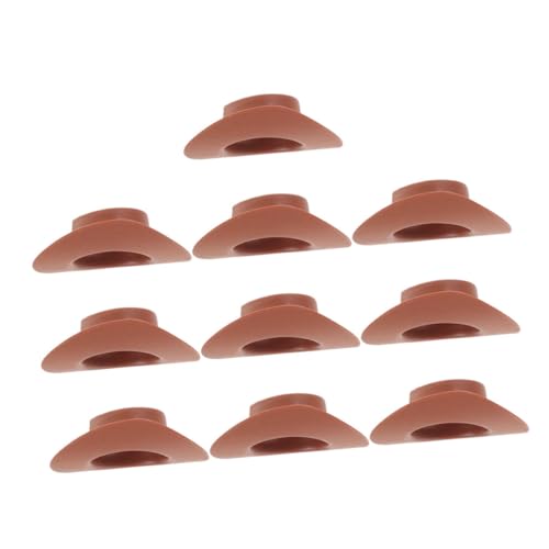 minkissy 10 Stück Teiliges Miniatur Cowboy Hüte für Puppen Braune DIY Accessoires Dekorative Kopfbekleidung für Puppen für Bastelprojekte und Miniaturszenen von minkissy