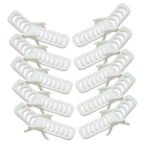 minkissy 10 Stück Teiliges Miniatur Strandstühle aus Weißem PVC Klappbare Puppenhausmöbel Dekorative Liegestühle für Mikrolandschaften und DIY Strand Deko von minkissy