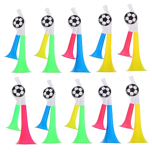 minkissy 10 Stück Teiliges Plastik Tröten Lautes Hand Trumpetenspielzeug Fan Cheering Horn Doppelläufig für Fußballspiele Sportveranstaltungen und Partys Farblich und Stilistisch Zufällig von minkissy