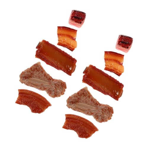 minkissy 10 Stück Teiliges Realistisches Schweinerippchen Modell BBQ Deko Langlebige Künstliche Fleischattrappen für Küchen Party und Restaurantdekoration Vielseitige Requisiten für Fotos von minkissy