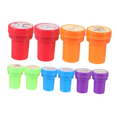 minkissy 10 Stück Teiliges Tier Stempel aus Kleine Runde Belohnungsstempel für Basteln Scrapbooking Kinderparty und Klassenzimmer Belohnungssystem von minkissy