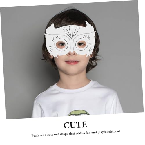 minkissy 10 Stück Teiliges Unbemalter Papiereulen Masken zum Bemalen für DIY Bastelset für Kreative Mädchen Sichere Leere Tiermasken für Fasching Malunterricht Geburtstagsfeiern und von minkissy