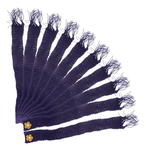 minkissy 10 Stück Teiliges Verstellbare Mini schals aus Baumwolle Dekorative Kleine Strickschals für Puppen Flaschen und DIY Deko Weiche Halstücher als Party Favor und Bastelzubehör von minkissy