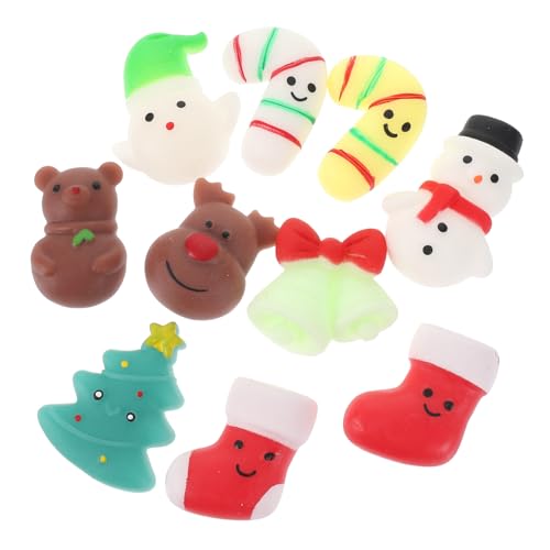 minkissy 10 Stück Teiliges Weihnachts-dekompressionsspielzeug aus Weichem TPR Niedliche Schneemann Weihnachtsbaumformen Stressabbauend Waschbar als Weihnachtsbaumschmuck und Festliche von minkissy