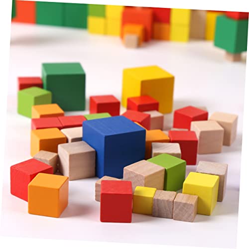 minkissy 100 Stück Bunte Kleine Holzbausteine Quadratische Bastelwürfel Stabile Holzwürfel für DIY Lernspielzeug Kreative Bausteine von minkissy