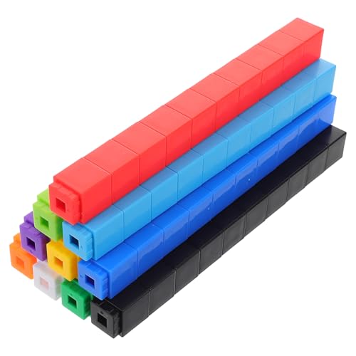 minkissy 100 Stück Kreative Bausteine und Rechenwürfel für Lernspielzeug aus Kunststoff für Frühkindliche Bildung und Mathematikverständnis für Spielerisches Lernen von minkissy